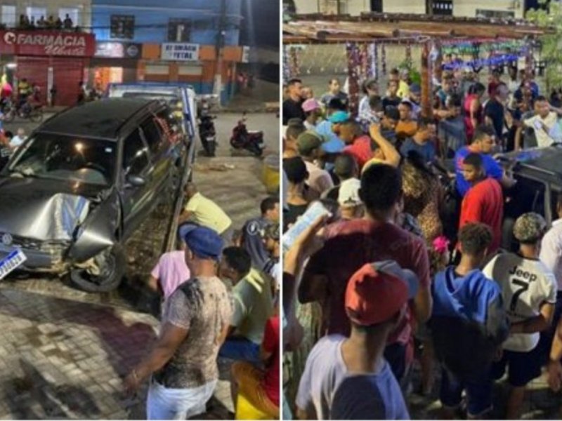 Imagem de Carro desgovernado invade praça e deixa três feridos na Bahia