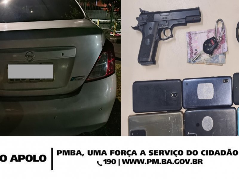 Imagem de PM recupera celulares e carro roubados com assaltantes que acabam presos no bairro de Castelo Branco 