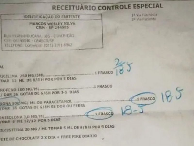 Médico receita sorvete de chocolate e 'Free Fire' para menino com