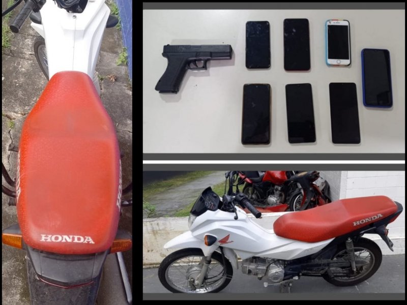 Imagem de Polícia recupera motocicleta e celulares roubados em Camçari; dois suspeitos e receptador são presos