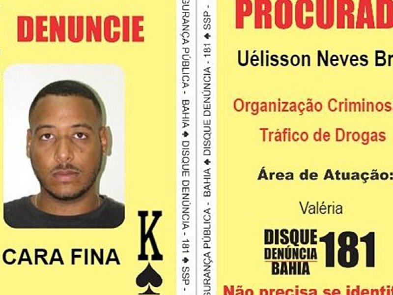 Imagem de Rei de Espadas do baralho do crime da SSP, "cara fina" é morto durante operação no bairro de Valéria