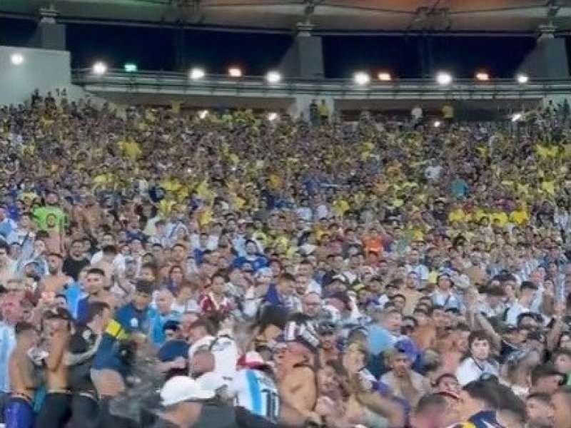 Imagem de VÍDEO: Briga entre torcedores marca Brasil X Argentina; no campo, Seleção Brasileira é derrotada 