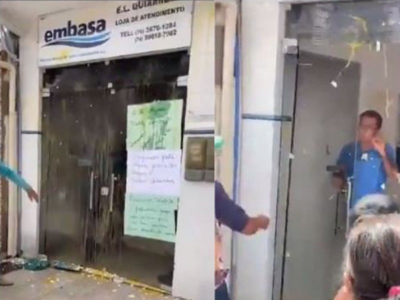 Imagem de Falta de energia deixa 14 cidades baianas sem abastecimento de água; moradores quebram ovos em escritório da Embasa