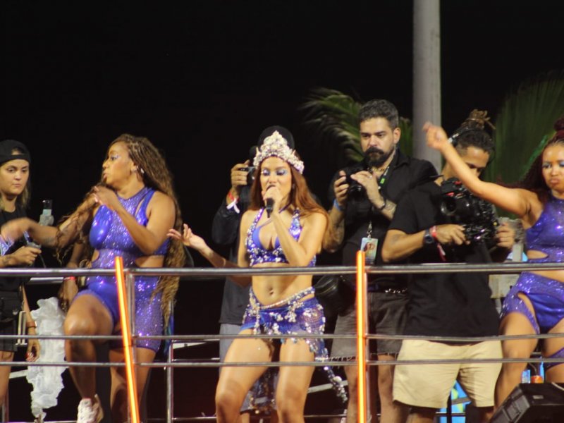 Imagem de Anitta para desfile e dá bronca em foliã briguenta: 'Se continuar com marrinha vou chamar a policinha'