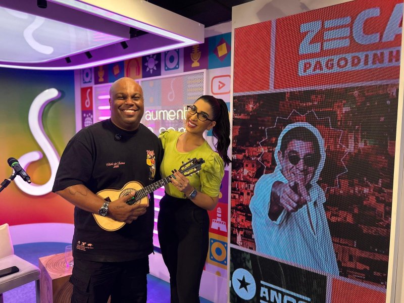 Imagem de Tainá Reis cai no samba com Luís no esquenta para show de Zeca Pagodinho