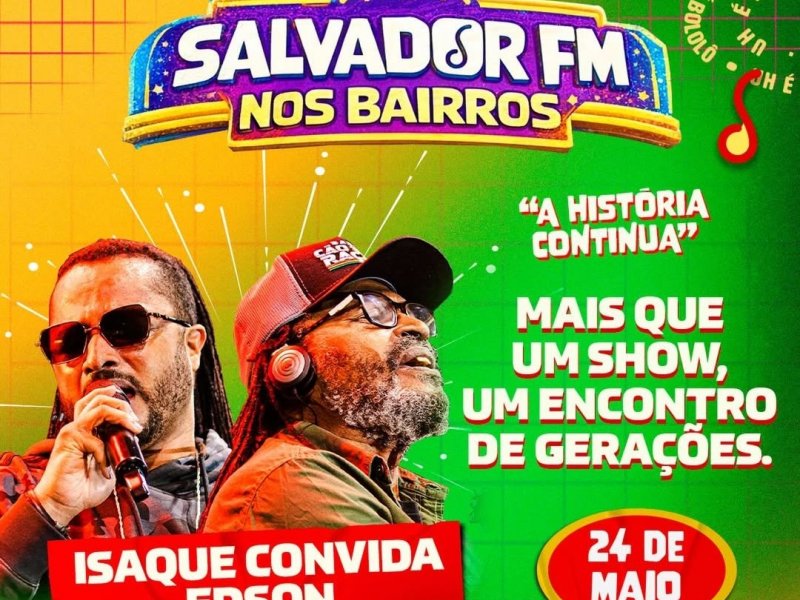 Imagem de Salvador FM celebra mais um mêsversário com Isaque e Edson Gomes