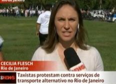 Imagem de Repórter da Globo News é agredida em protesto de taxistas no Rio