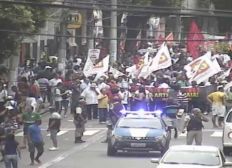 Imagem de Manifestantes no Campo Grande pedem saída de Temer