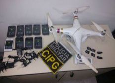 Imagem de Drone é apreendido sobrevoando presídio com 340 chips e 9 celulares