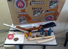 Imagem de Cipe Chapada apreende explosivos e espingarda em Oliveira dos Brejinhos