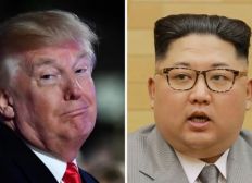 Imagem de Trump diz que seu botão nuclear é maior que o norte-coreano