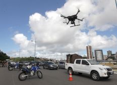 Imagem de Drone e helicóptero reforçam fiscalização de trânsito no São João