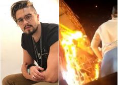 Imagem de  Palco pega fogo durante show de Luan Santana no Paraná; confira vídeo