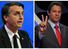 Imagem de Bolsonaro e Haddad discutem sobre debate no Twitter