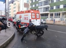 Imagem de Motociclista fica ferido após batida com carro na Av. Manoel Dias da Silva