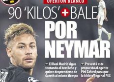 Imagem de Jornal: Real Madrid oferece Bale mais 90 milhões de euros para contratar Neymar