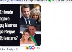 Imagem de Bolsonaro apaga comentário ofensivo à primeira-dama francesa