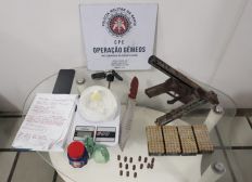 Imagem de Metralhadora e 200 munições encontradas em São Cristóvão 