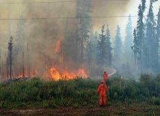 Imagem de Incêndios florestais tiram 13.000 pessoas de suas casas no Canadá