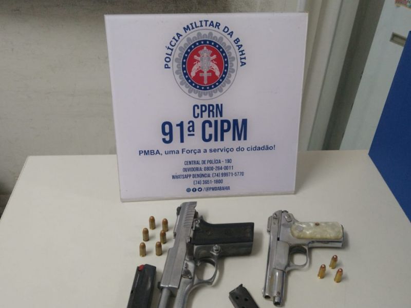 Imagem de 91ª CIPM apreende três armas em menos de seis horas