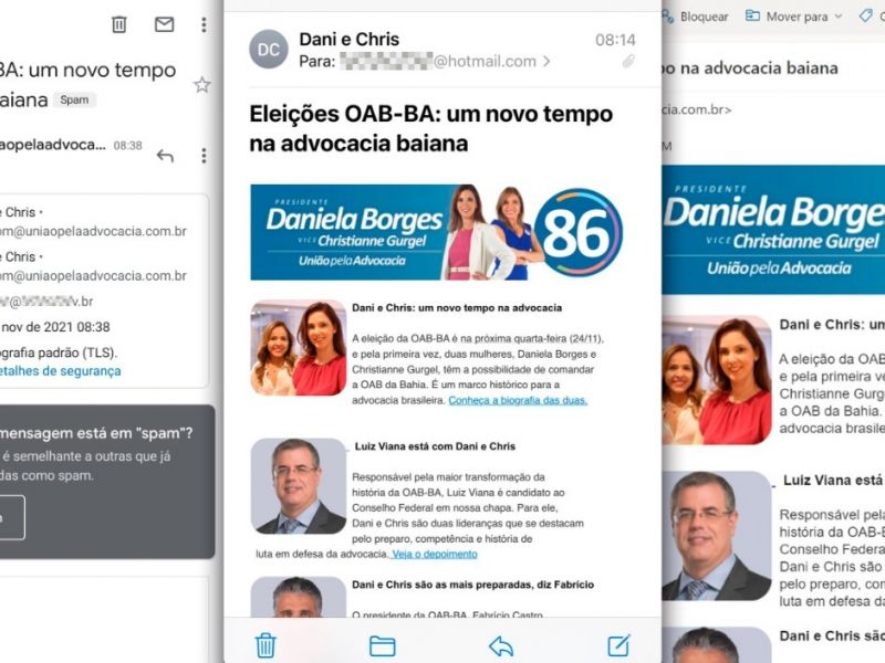 Imagem de Chapa da situação na OAB-BA frauda eleição e faz disparo para e-mail de advogados
