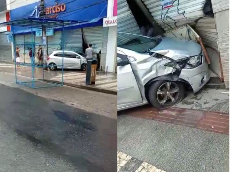 Imagem de Idoso perde controle do veículo e atinge loja na Avenida Sete