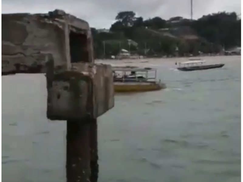 Imagem de Parte de ponte desaba no terminal marítimo de São Tomé de Paripe