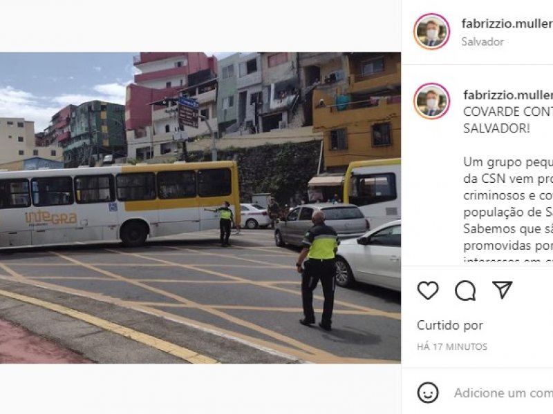 Imagem de Ex-funcionários do CSN fazem protesto e secretário diz que atos criminosos terão consequências