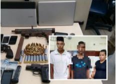 Imagem de Trio é detido em Camaçari com metralhadora e muita droga 