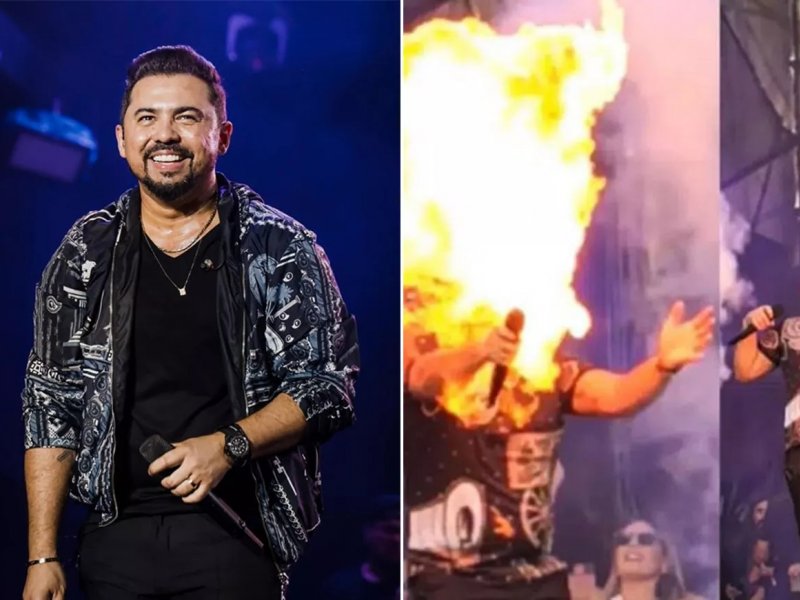 Imagem de Xand Avião tem rosto atingido por fogo durante show; veja vídeo