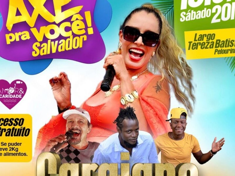 Imagem de Sarajane se apresenta no Pelourinho com projeto ‘Axé pra você Salvador’