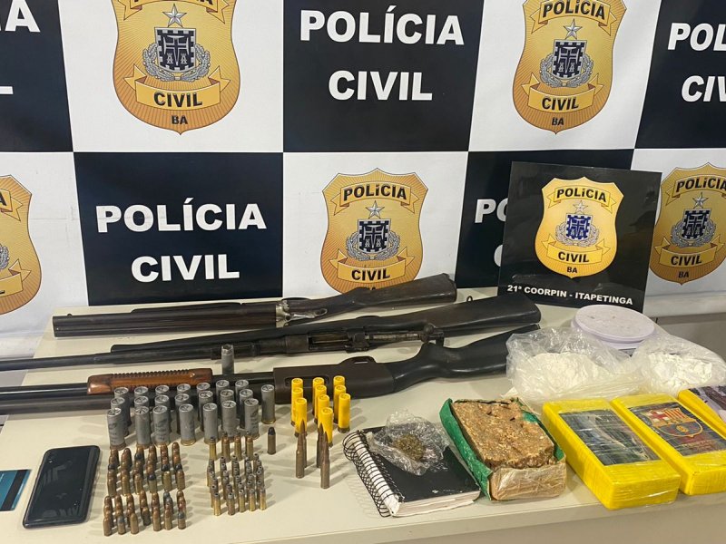 Imagem de Liderança do tráfico de Itapetinga é encontrado com armas e drogas avaliadas em R$ 90 mil